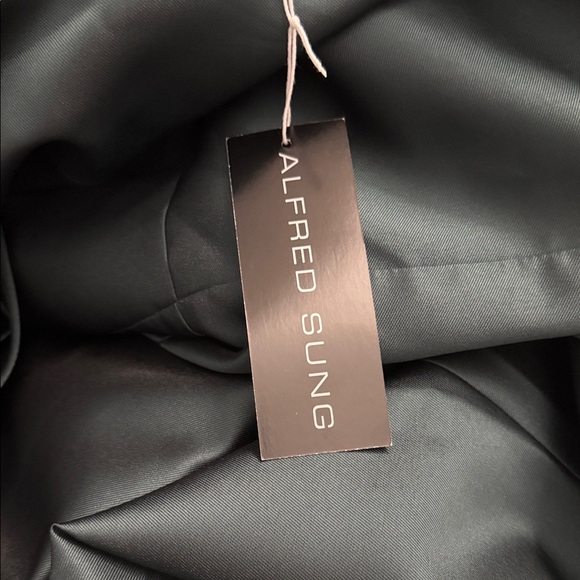 Alfred Sung Evergreen One-Shoulder Bow A-Line Gown Size 18 $279 D875 - Picture 12 of 12